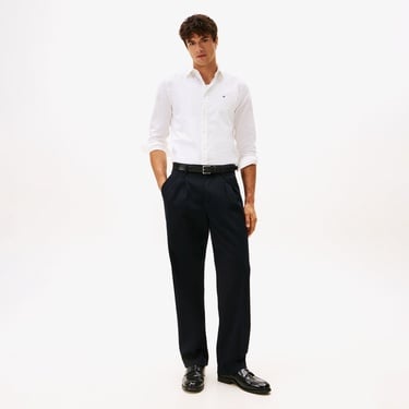  Tommy Hilfiger Flex Poplin Kent Collar Erkek Beyaz Gömlek