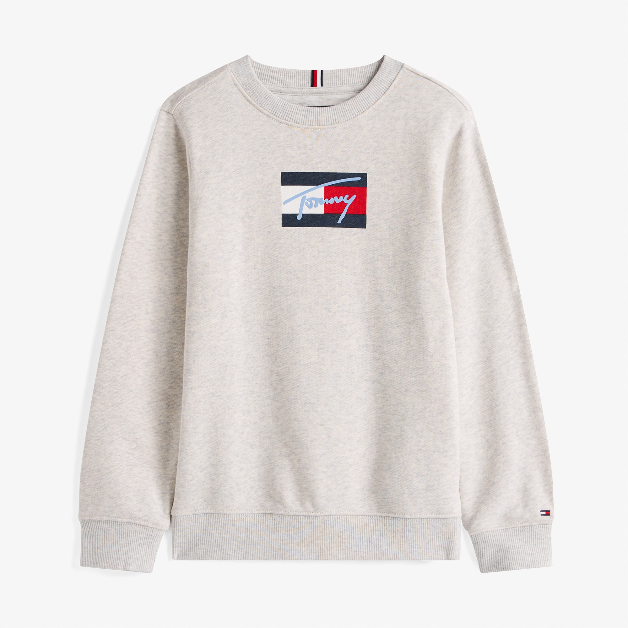 Tommy Hilfiger Script Flag Çocuk Gri Sweatshirt