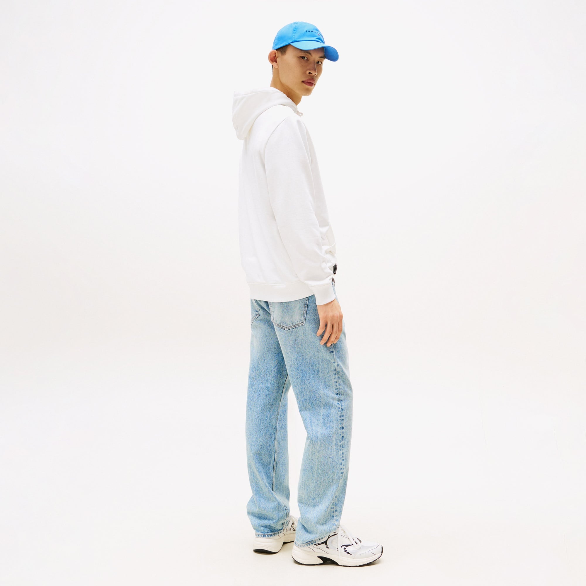 Tommy Jeans Regular Pop Flag Erkek Beyaz Hoodie