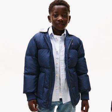  Tommy Hilfiger Flag Down Çocuk Puffer Lacivert Mont