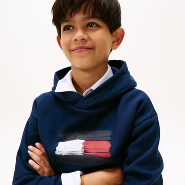  Tommy Hilfiger Flag Çocuk Lacivert Hoodie