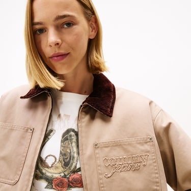  Tommy Hilfiger Padded Cropped Puffer Kadın Kahverengi Ceket