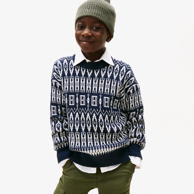  Tommy Hilfiger Fairisle Çocuk Lacivert Kazak