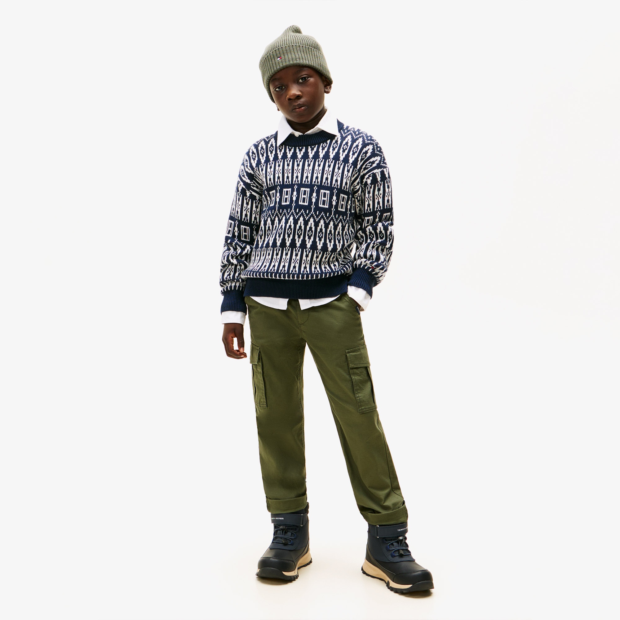 Tommy Hilfiger Fairisle Çocuk Lacivert Kazak