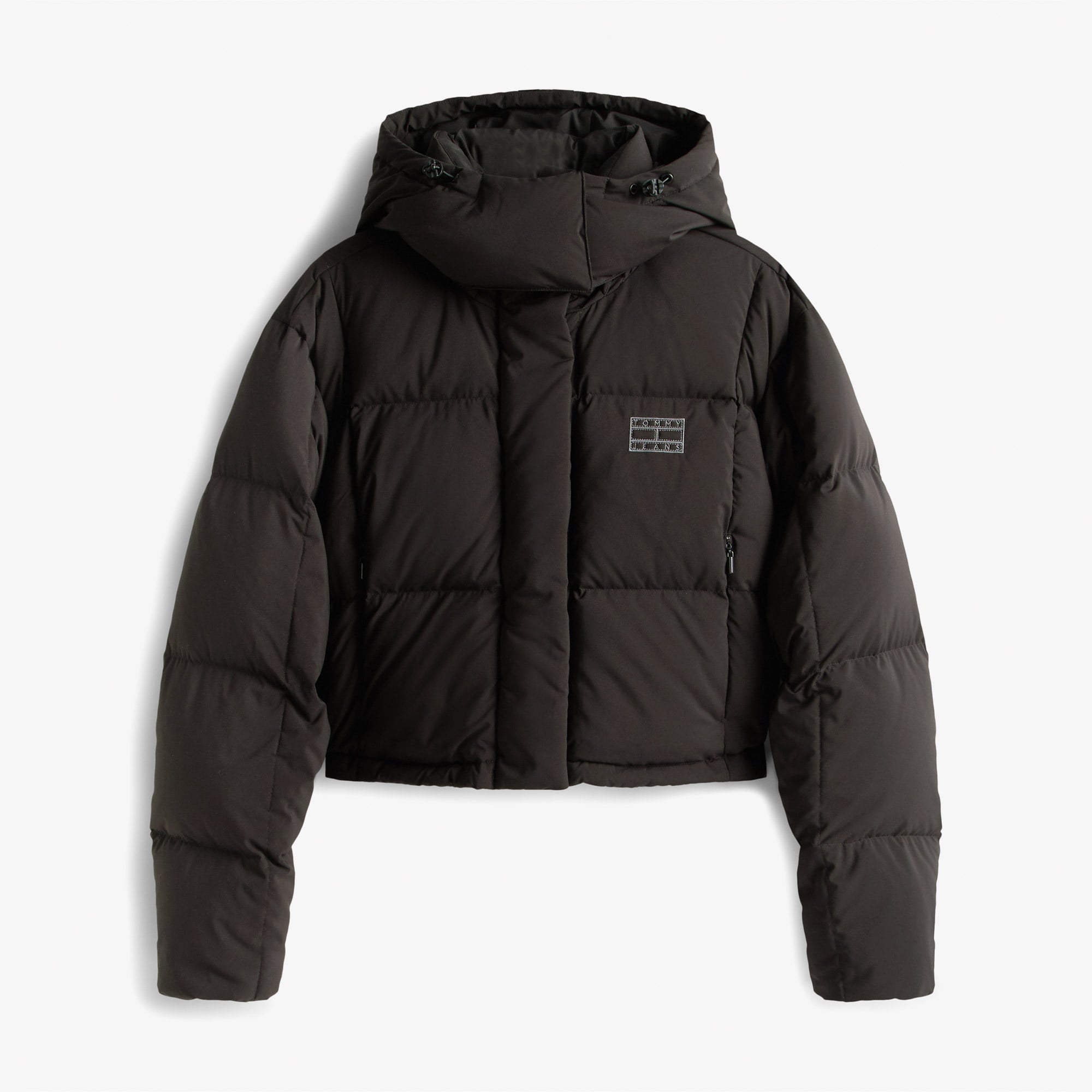 Tommy Jeans Alaska Crop Kadın Puffer Siyah Mont