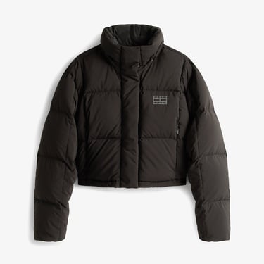  Tommy Jeans Alaska Crop Kadın Puffer Siyah Mont