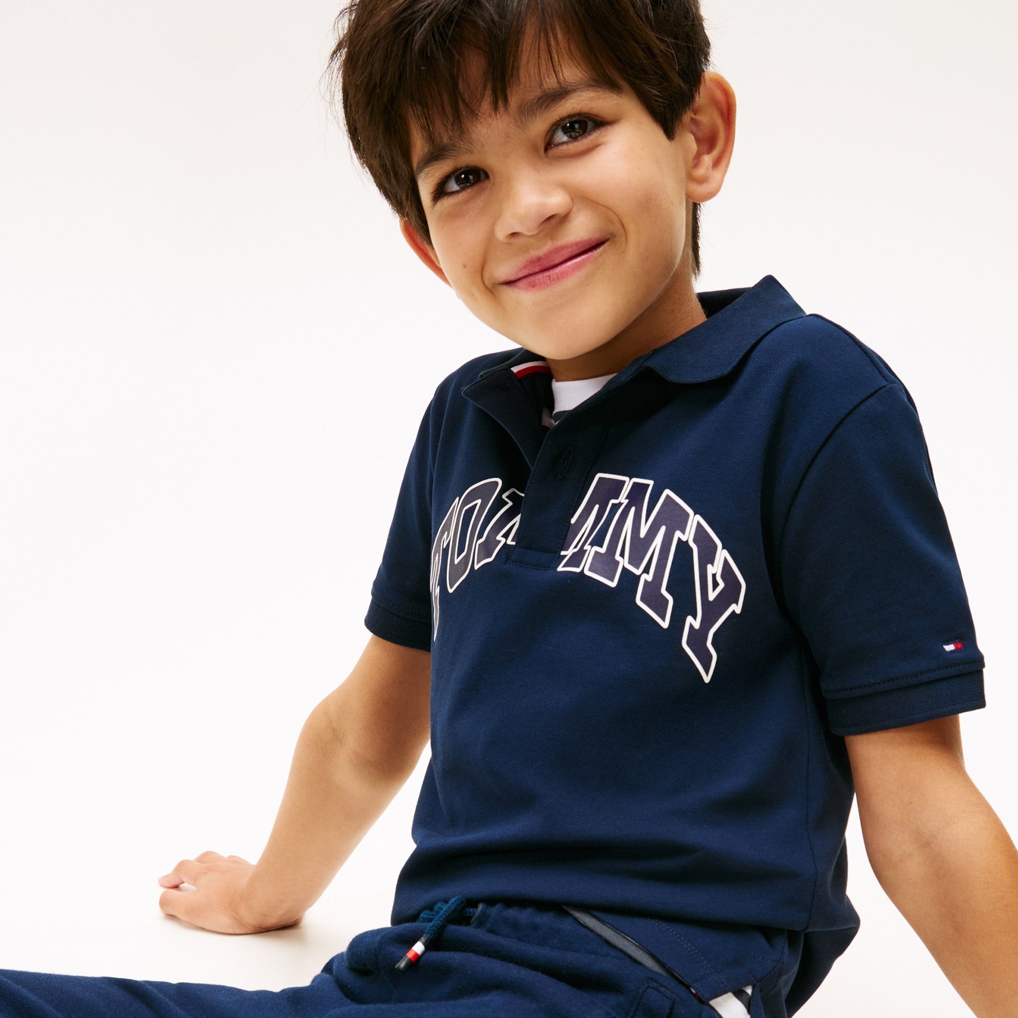 Tommy Hilfiger Varsity Raised Print Çocuk Lacivert Eşofman Altı