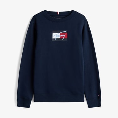 Tommy Hilfiger Script Flag Çocuk Lacivert Sweatshirt