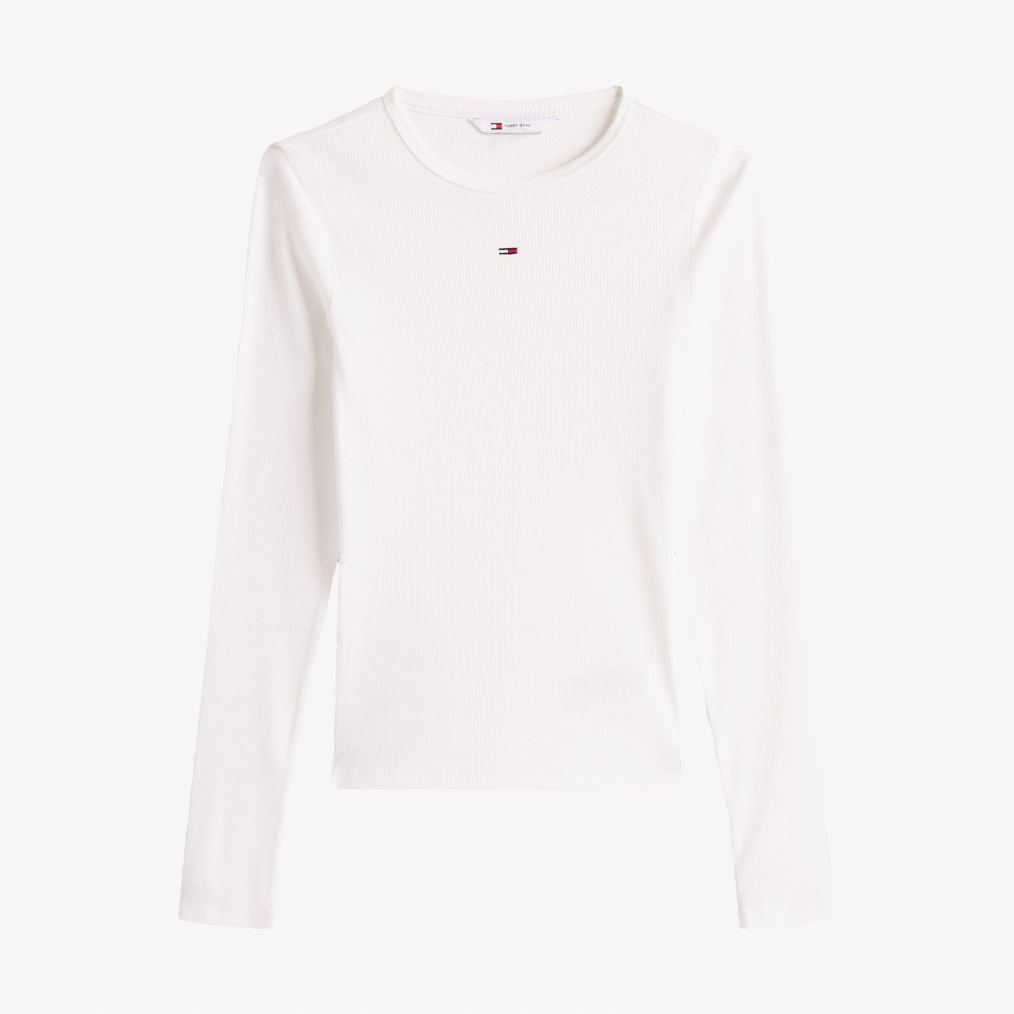 Tommy Jeans Slim Essential Kadın Beyaz Uzun Kollu T-shirt