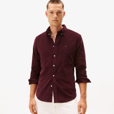  Tommy Hilfiger Solid Corduroy Erkek Kırmızı Gömlek