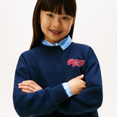  Tommy Hilfiger Flock Çocuk Lacivert Sweatshirt