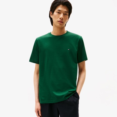  Tommy Hilfiger Essentials Seasonal Regular Fit Solid Erkek Yeşil T-Shirt