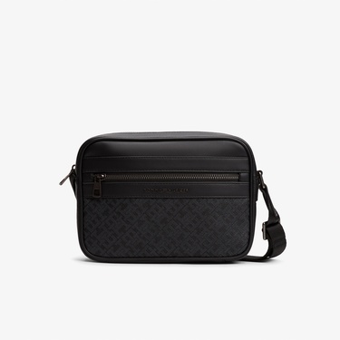  Tommy Hilfiger Monogram Reporter Erkek Siyah Çapraz Çanta