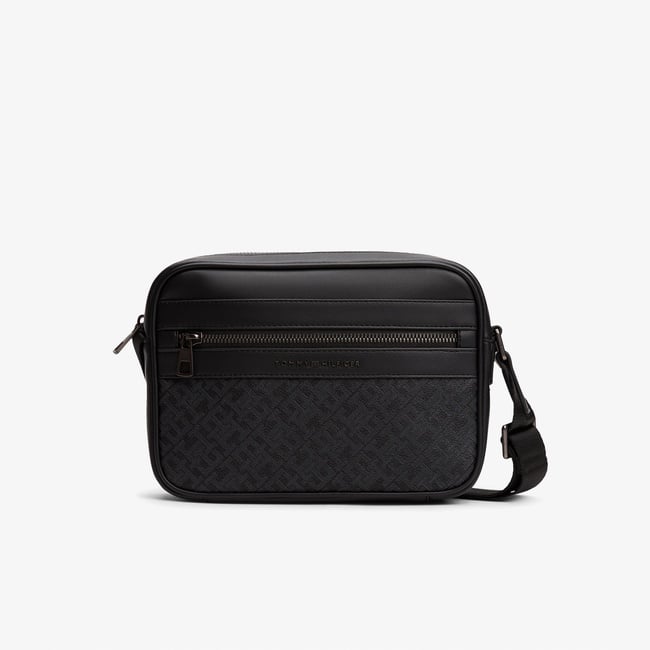  Tommy Hilfiger Monogram Reporter Erkek Siyah Çapraz Çanta