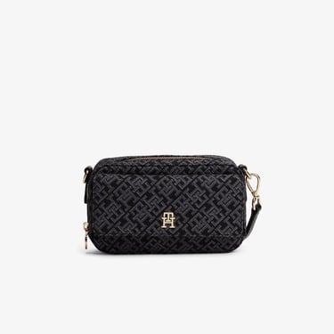  Tommy Hilfiger Icon Jacquard Kadın Siyah Çapraz Çanta
