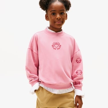  Tommy Hilfiger Embroidered Heart Çocuk Pembe Sweatshirt