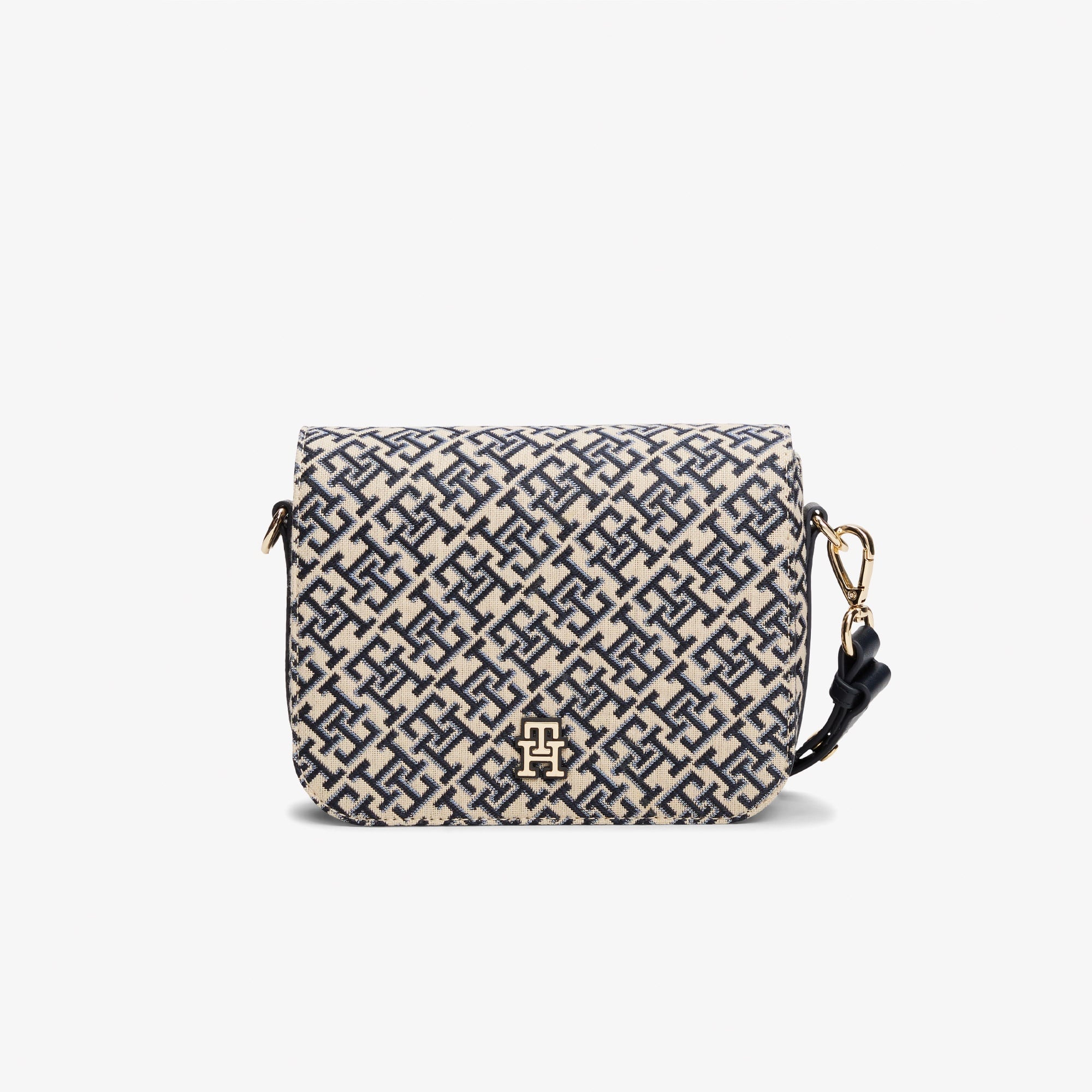 Tommy Hilfiger Jacquard Flap Kadın Mavi Çapraz Çanta