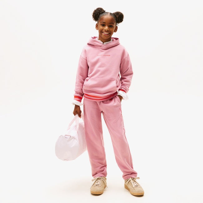  Tommy Hilfiger Mini Logo Çocuk Pembe Eşofman Altı