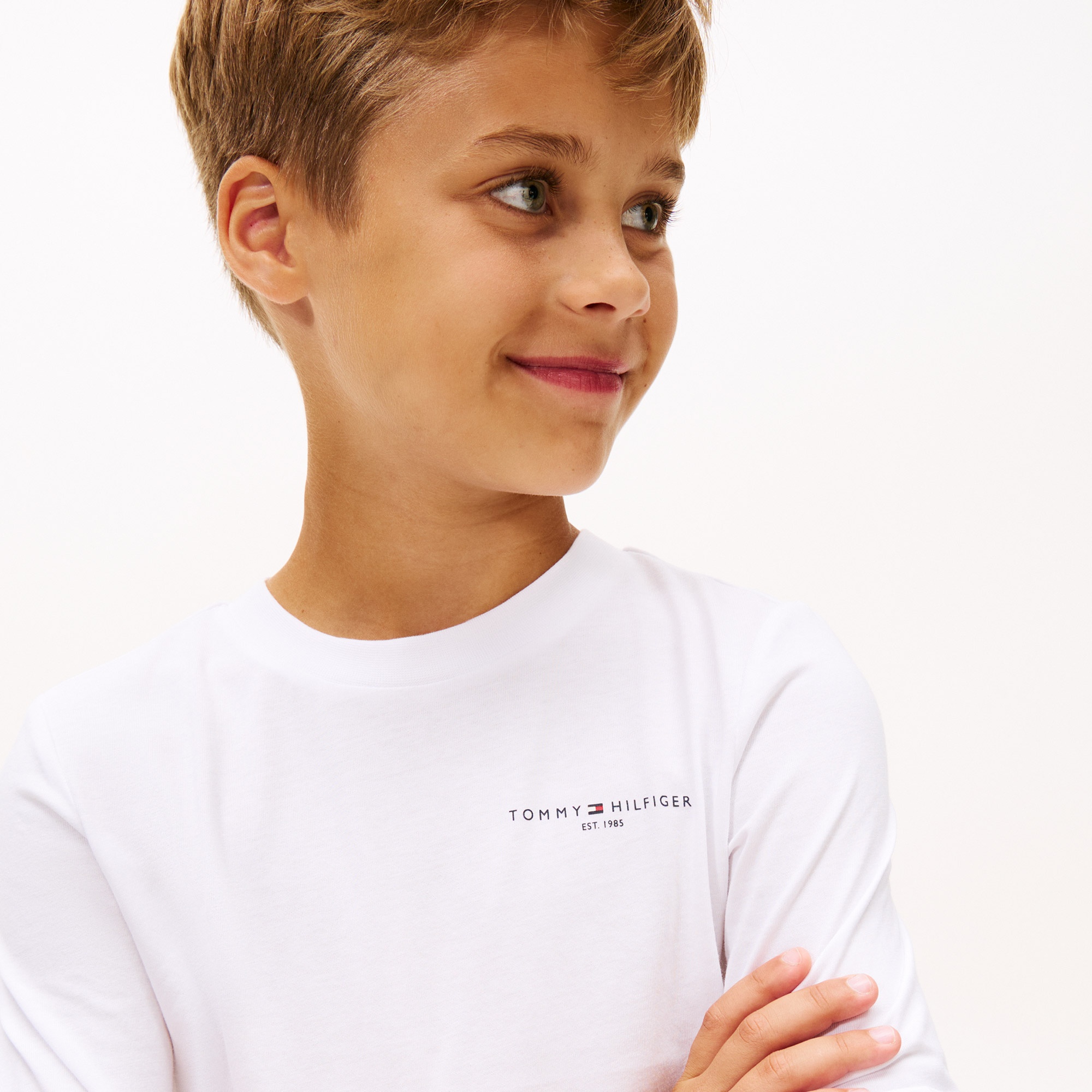 Tommy Hilfiger Mini Corp Çocuk Uzun Kollu Beyaz T-Shirt