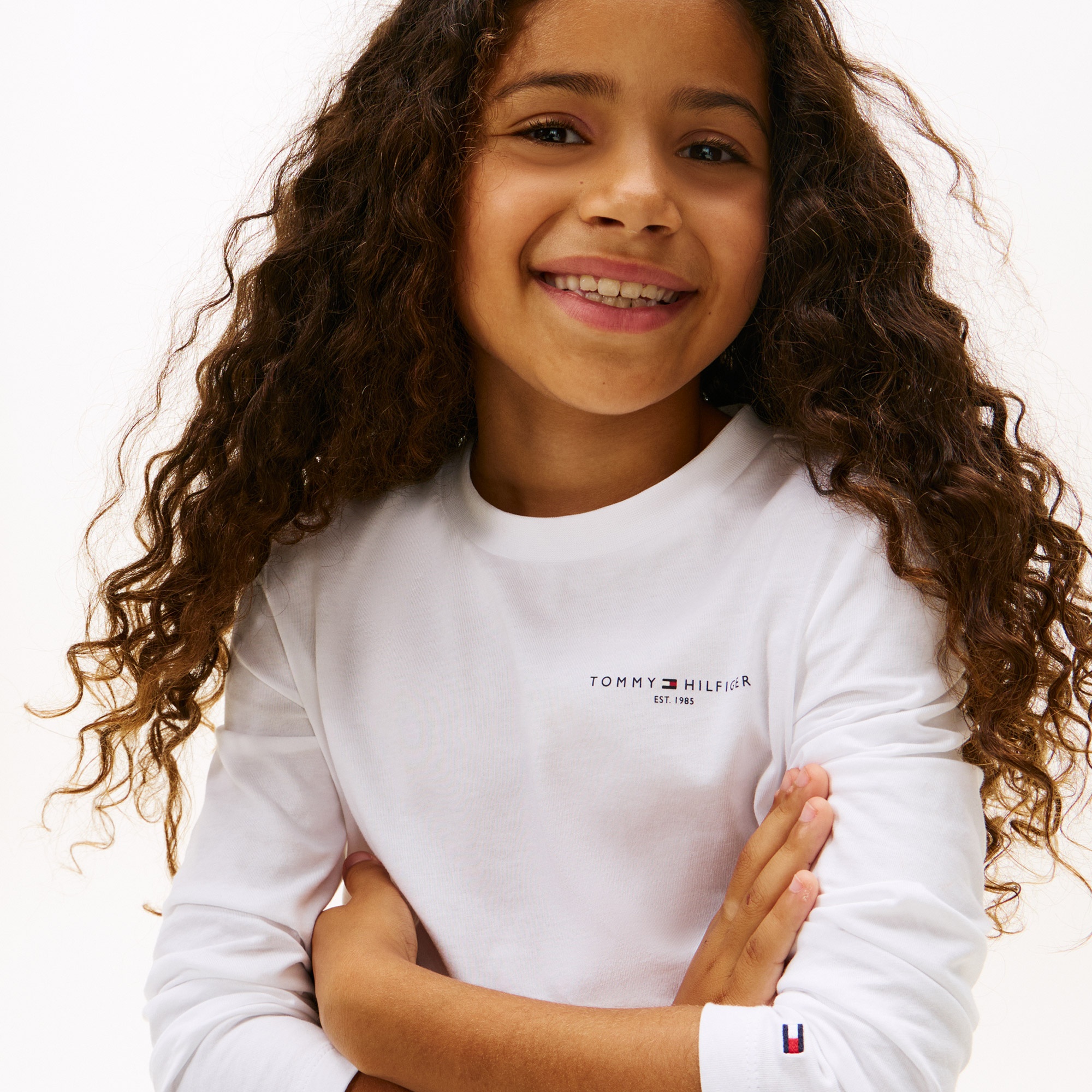 Tommy Hilfiger Mini Corp Çocuk Uzun Kollu Beyaz T-Shirt
