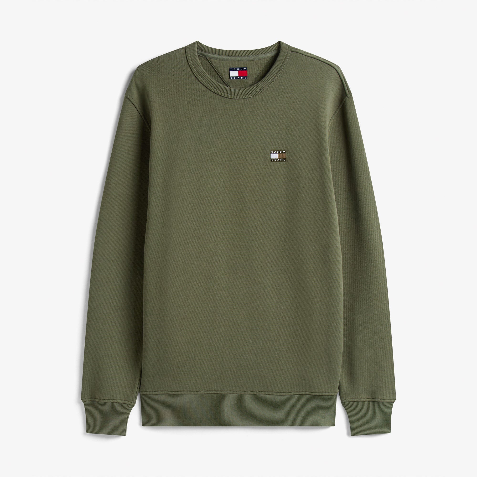 Tommy Jeans Regular Badge Erkek Yeşil Sweatshirt