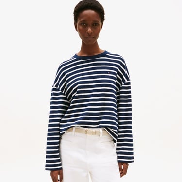  Tommy Hilfiger Modern Cody Kadın Mavi Uzun Kollu T-shirt