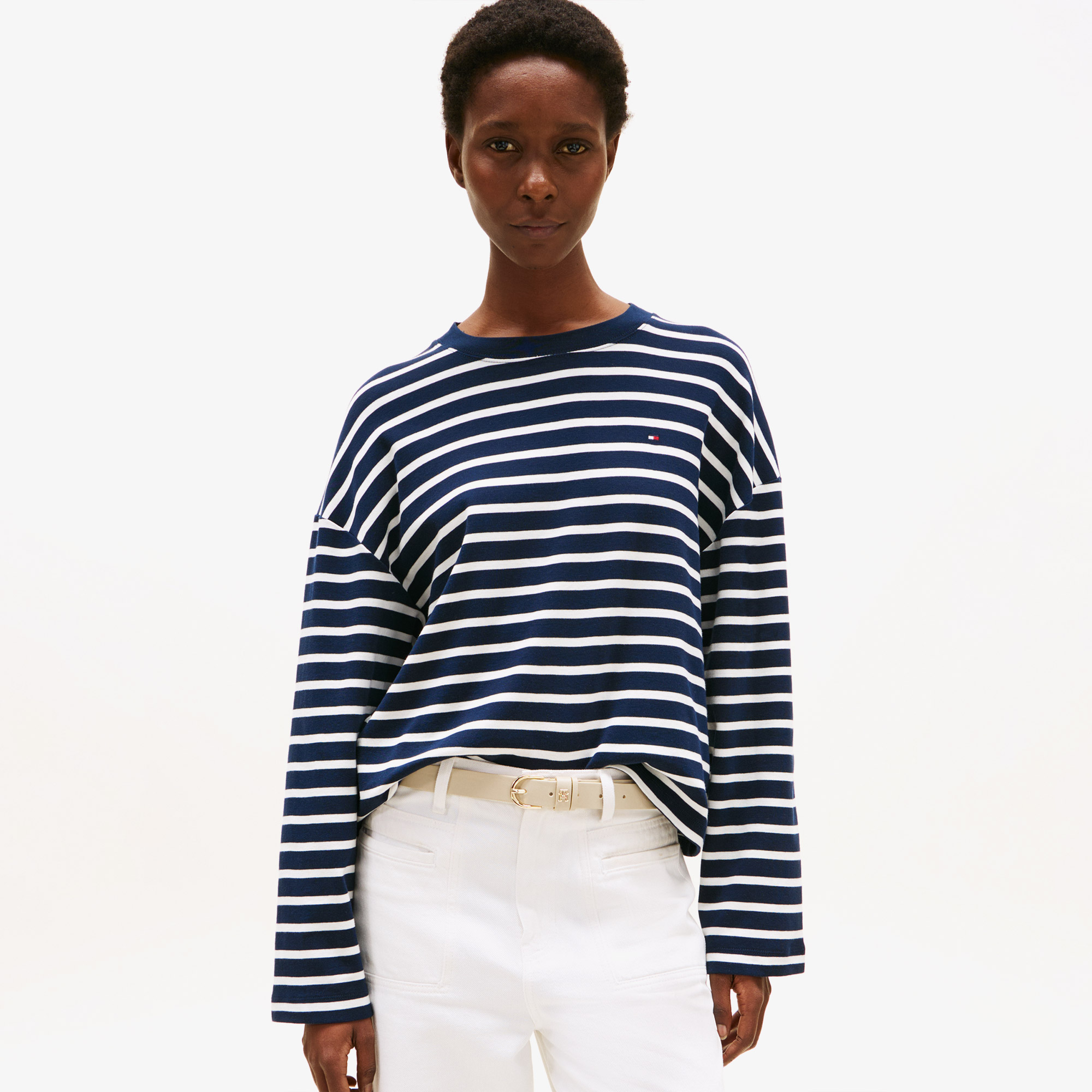  Tommy Hilfiger Modern Cody Kadın Mavi Uzun Kollu T-shirt