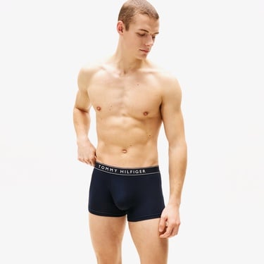  Tommy Hilfiger Lastikli Logolu Erkek Lacivert 3'lü Boxer