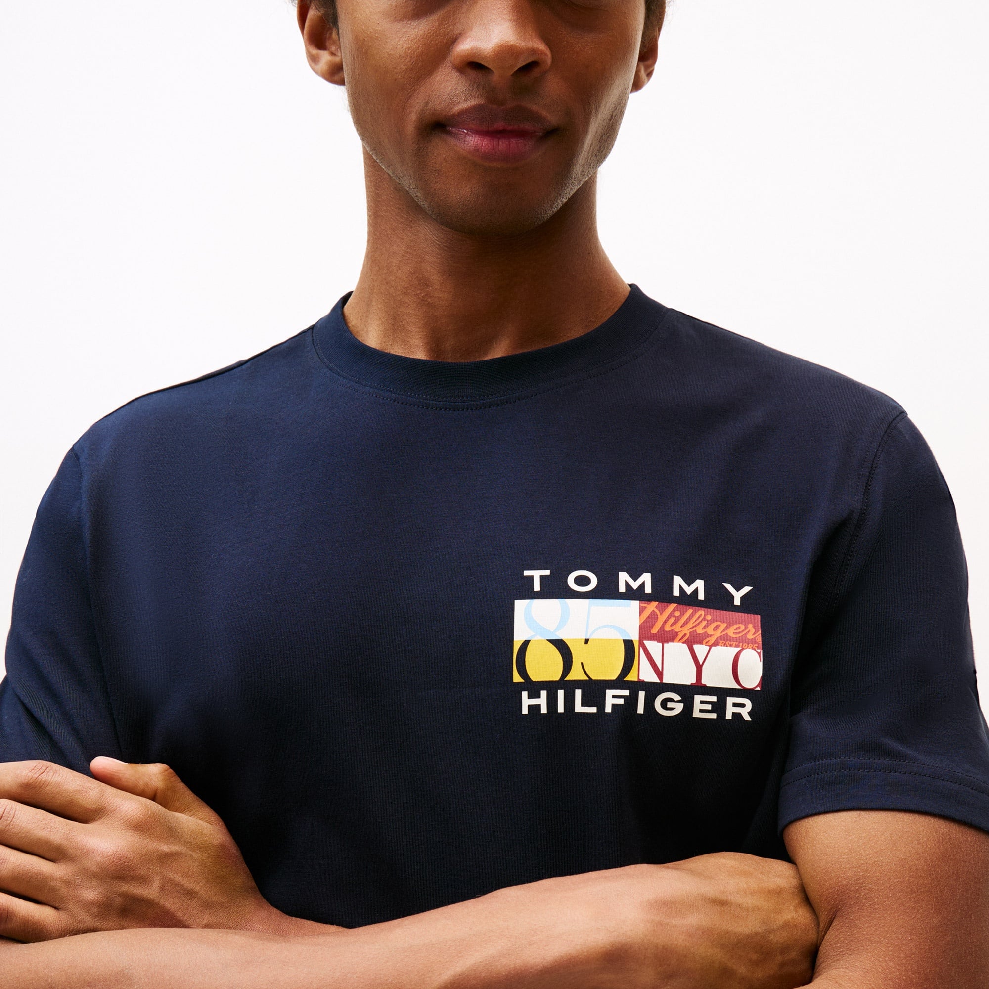 Tommy Hilfiger Colour Flag Erkek Lacivert T-Shirt