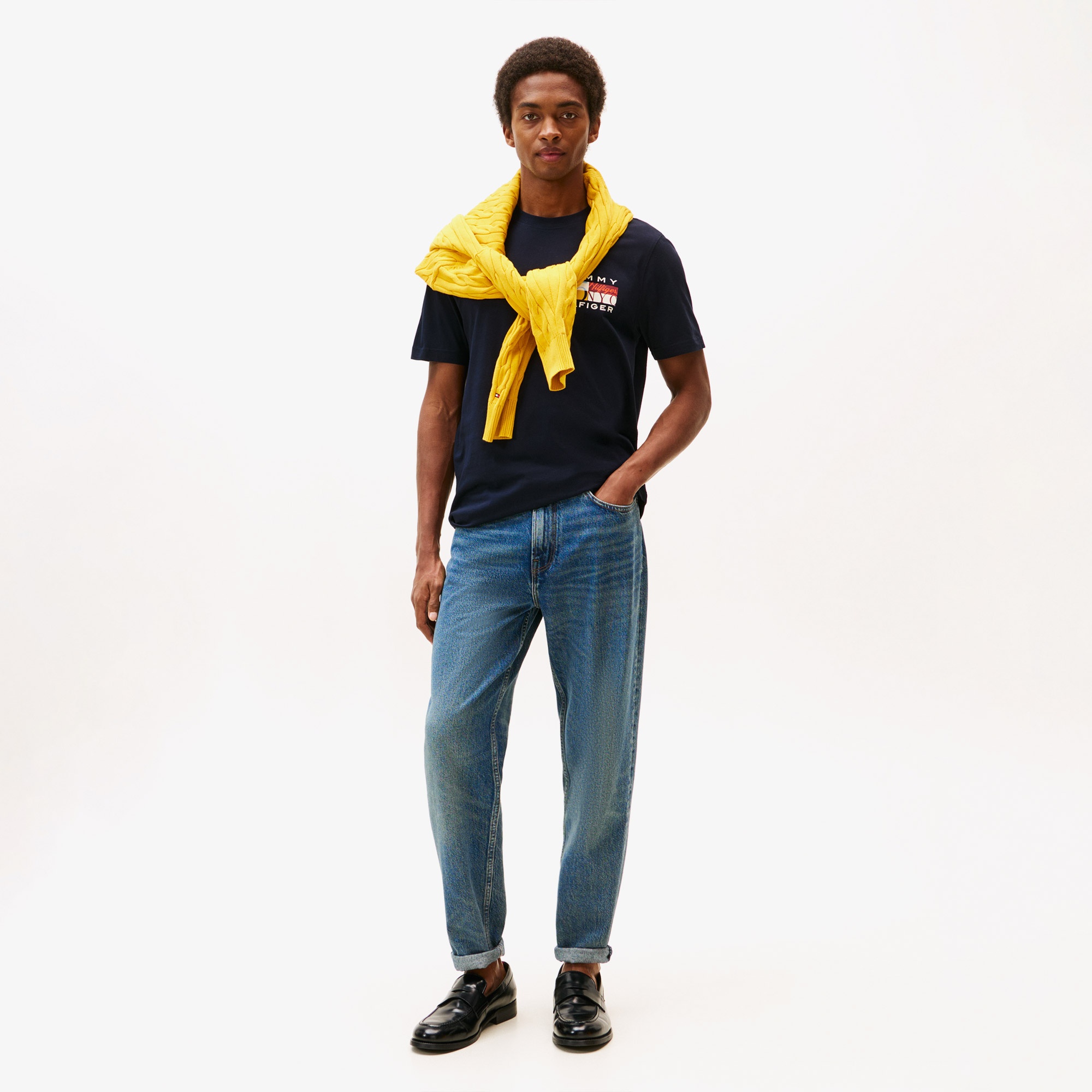 Tommy Hilfiger Colour Flag Erkek Lacivert T-Shirt