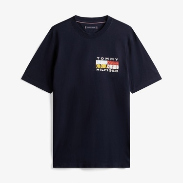  Tommy Hilfiger Colour Flag Erkek Lacivert T-Shirt