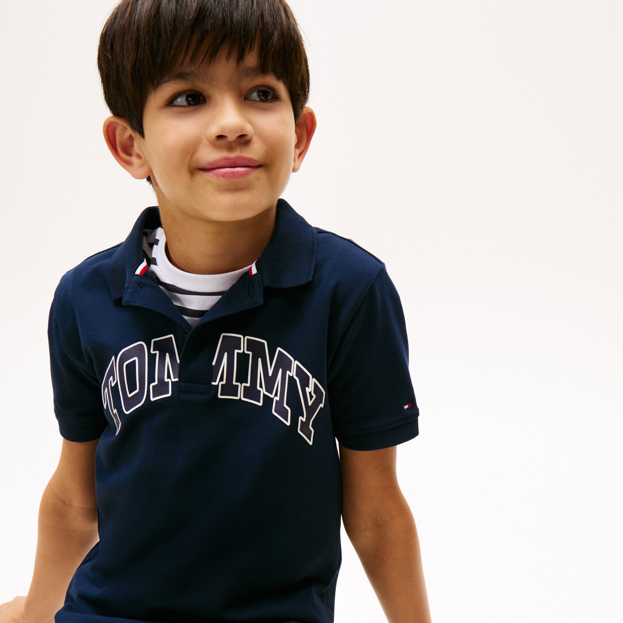 Tommy Hilfiger Graphic Çocuk Lacivert Polo Yaka T-Shirt