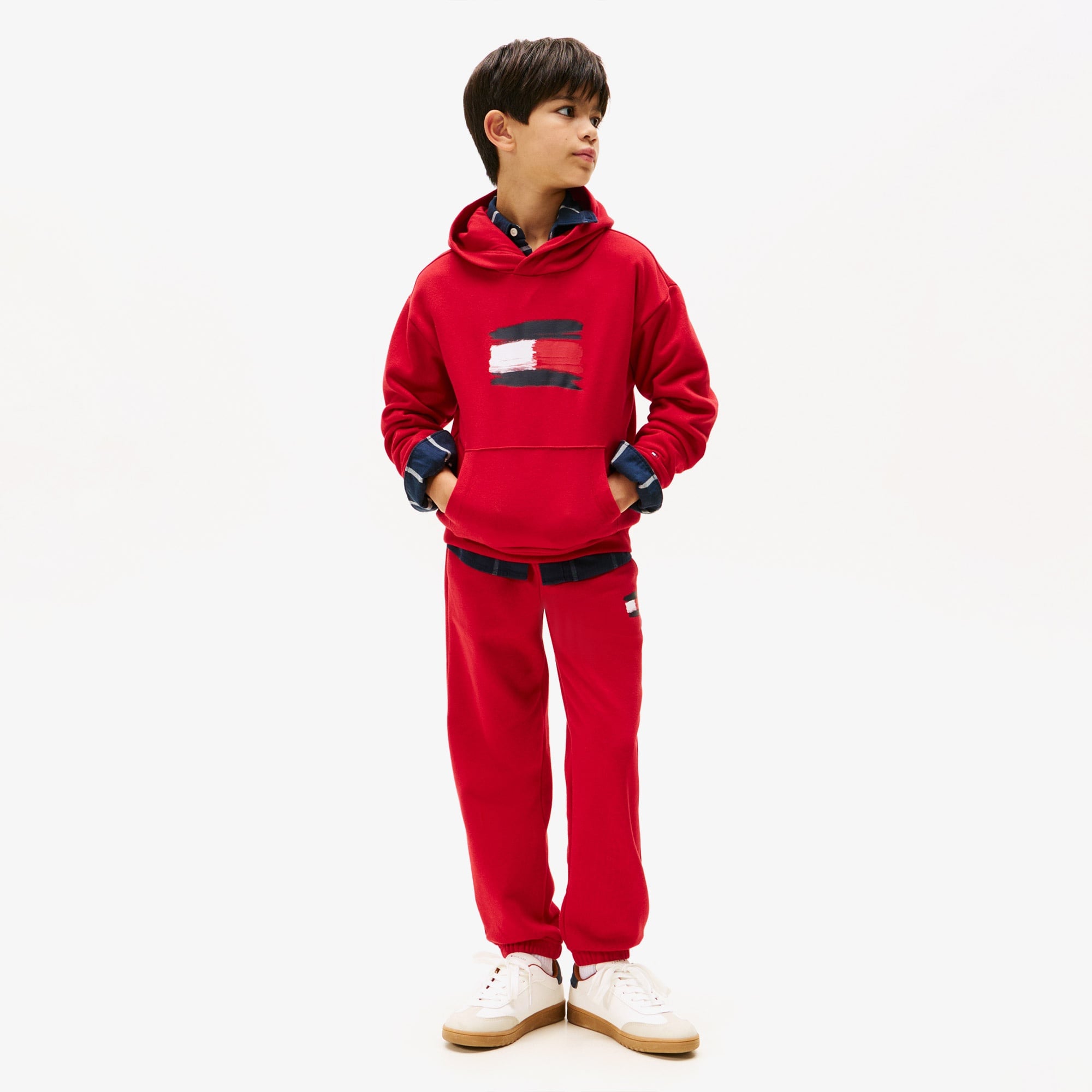 Tommy Hilfiger Flag Çocuk Kırmızı Hoodie