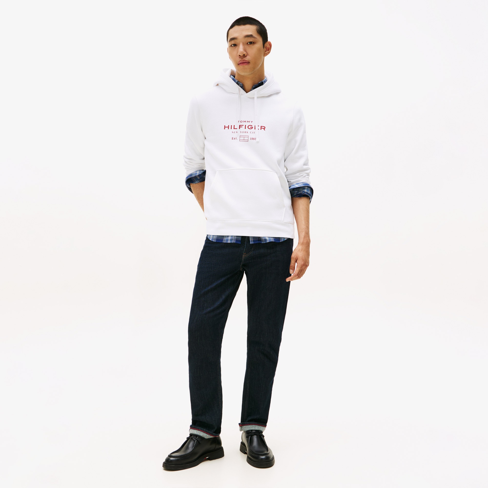 Tommy Hilfiger Oval Graphic Erkek Beyaz Hoodie