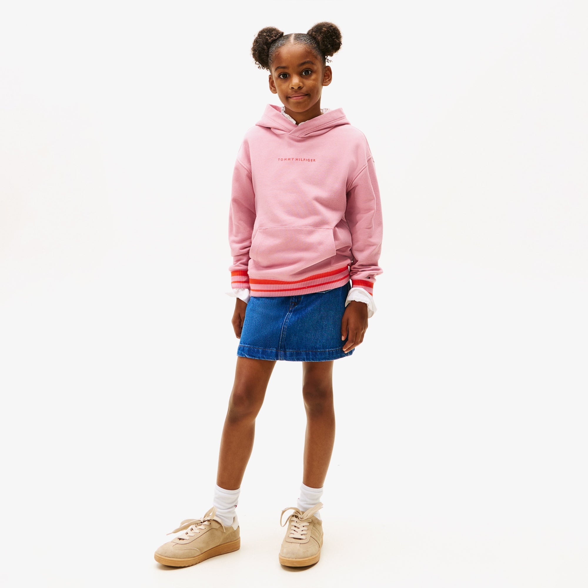 Tommy Hilfiger Mini Logo Çocuk Pembe Hoodie