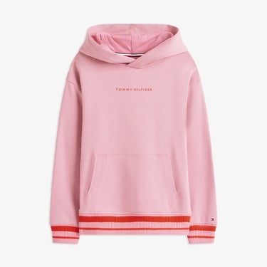  Tommy Hilfiger Mini Logo Çocuk Pembe Hoodie