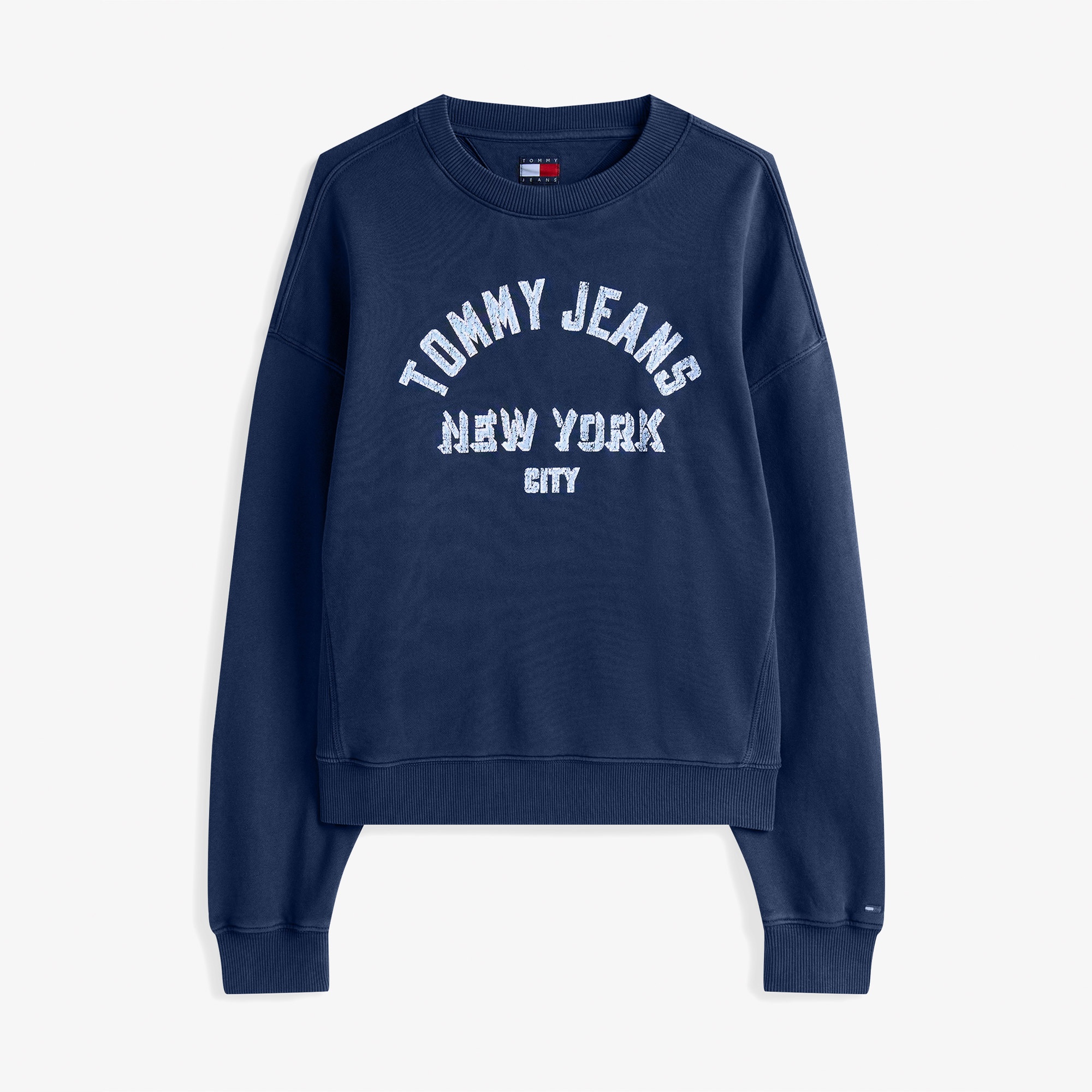 Tommy Jeans Varsity Overdye Kadın Mavi Sweatshirt