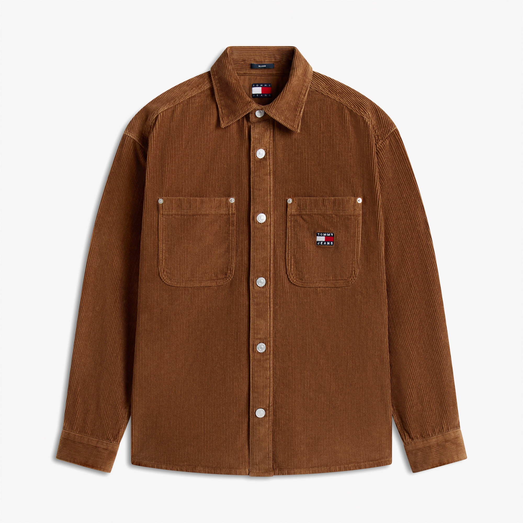 Tommy Jeans Relax Washed Cord Erkek Kahverengi Gömlek