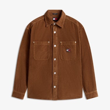  Tommy Jeans Relax Washed Cord Erkek Kahverengi Gömlek