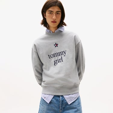  Tommy Hilfiger Graphic Yuvarlak Yaka Çocuk Gri Sweatshirt