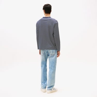  Tommy Jeans Regular Breton Stripe Erkek Mavi T-Shirt