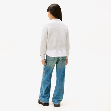  Tommy Hilfiger Logo Çocuk Gri Kazak