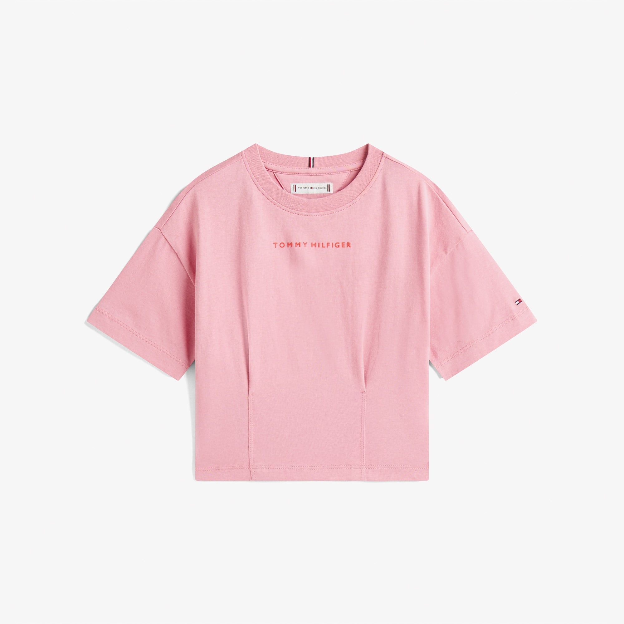 Tommy Hilfiger Mini Logo Shiny Rubber Çocuk Pembe T-Shirt