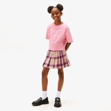  Tommy Hilfiger Mini Logo Shiny Rubber Çocuk Pembe T-Shirt