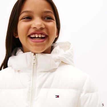  Tommy Hilfiger Essential Down Çocuk Puffer Beyaz Mont