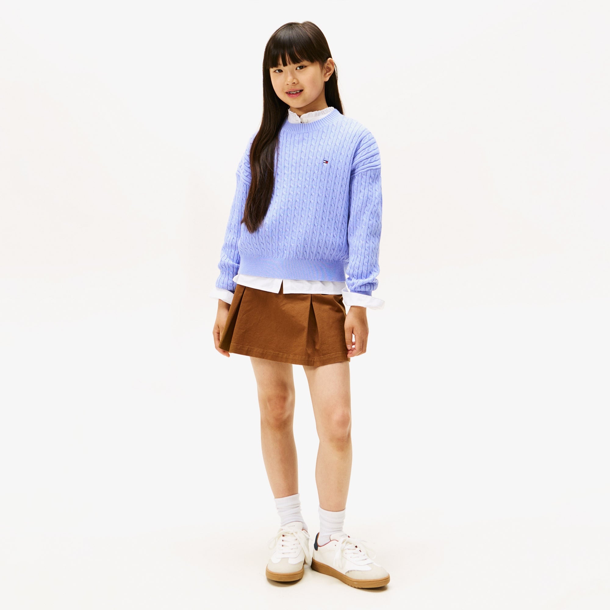 Tommy Hilfiger Cable Çocuk Mavi Kazak