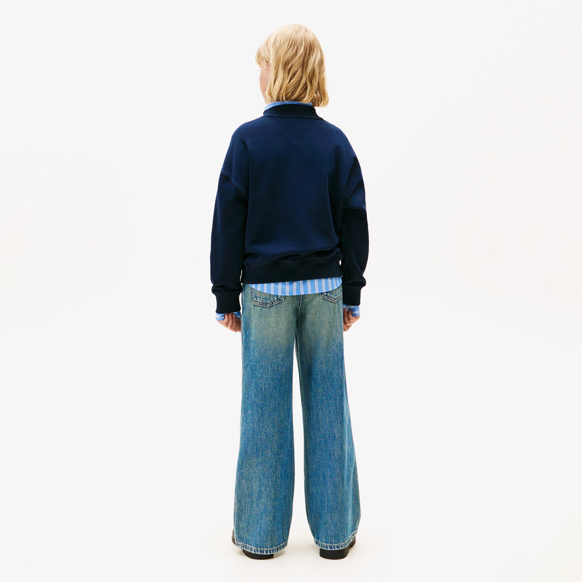 Tommy Hilfiger Embroidered Heart Çocuk Lacivert Sweatshirt