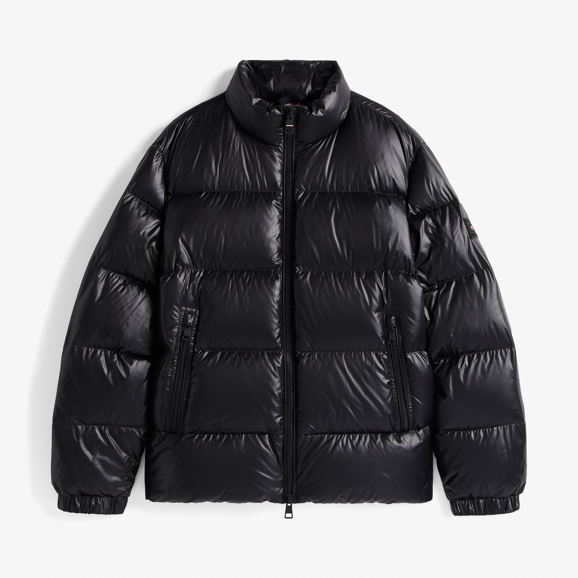 Tommy Hilfiger Shiny Down Stand Erkek Şişme Siyah Mont