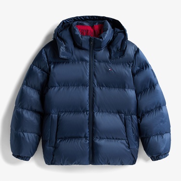  Tommy Hilfiger Essential Down Çocuk Mavi Puffer Mont