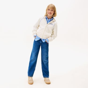  Tommy Hilfiger Varsity Çocuk Fermuarlı Beyaz Hoodie